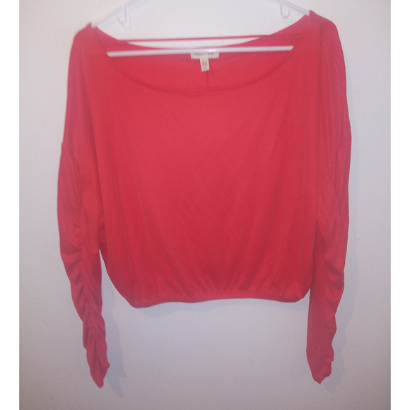UO Silence + Noise Melon Long Sleeve Crop Top - Picture 2 of 4